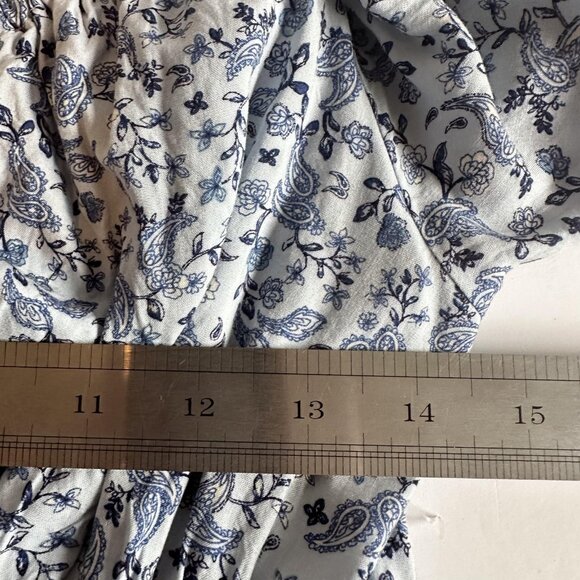 Old‎ Navy Dress Womens S Blue Ditsy Floral L/S Tie Neck Smocked Boho Romantic - Picture 11 of 15